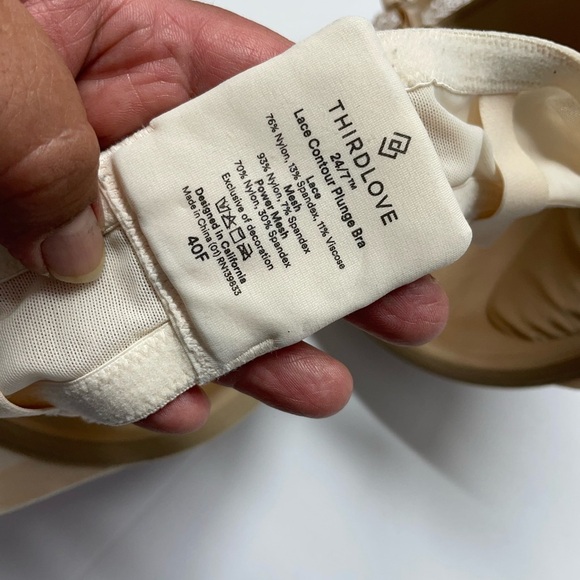 ThirdLove Cream Lace Bra Full Coverage Intimates - Picture 4 of 4